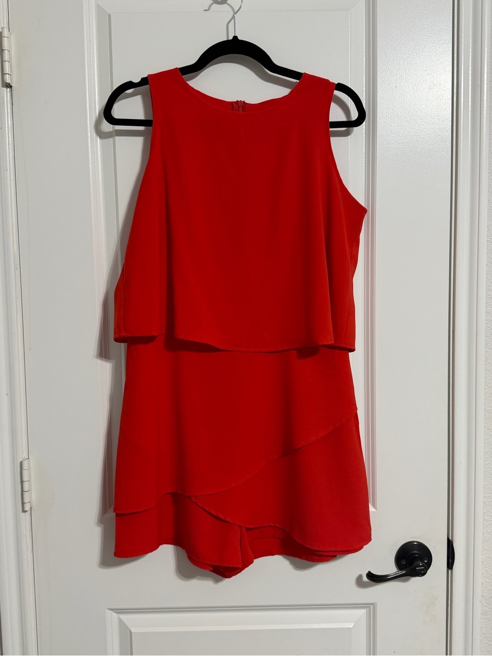 Sleeveless Red Layered Romper
